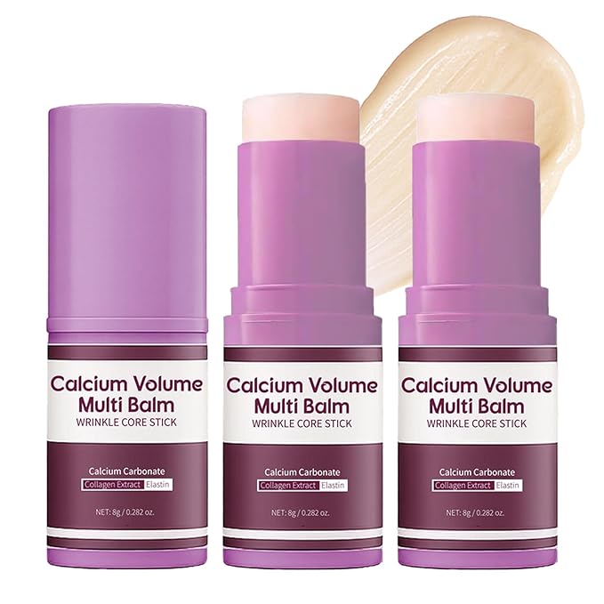 2Pcs Calcium Multi Balm Stick, Calcium Volume Multi Balm, calcium stick for Wrinkles, Hydrating, Firming Skin, Wrinkle Core Stick for Lip Balm Eye Face Neck