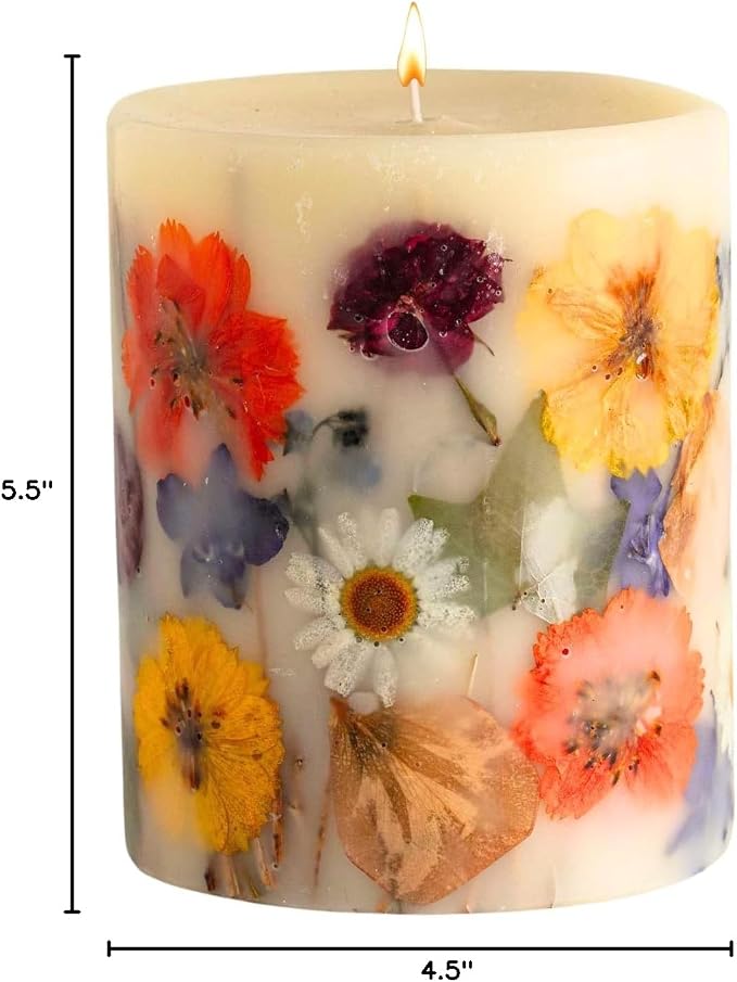 Rosy Rings Spring Decor Essence of Spring Botanical Candle | Aromatherapy Long Lasting Candles Home Gifts Notes of Hyacinth, Honeysuckle, Rose, Cyclamen, Orange Flower Aroma Burn Time 120 Hours 5.5" H