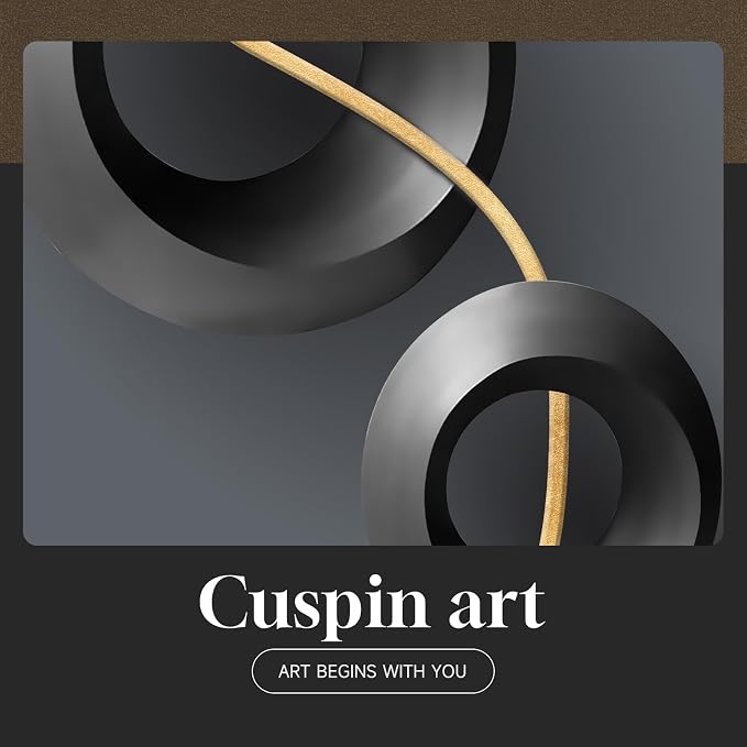 Framed Modern Elegant Wall Art for Living Room, 3 Piece Contemporary Luxury Prints Paintings, Black and Gold Abstract Geometric Pictures for Bedroom Dining Room Hallway Entryway Home Office Wall Decor 20x30 In