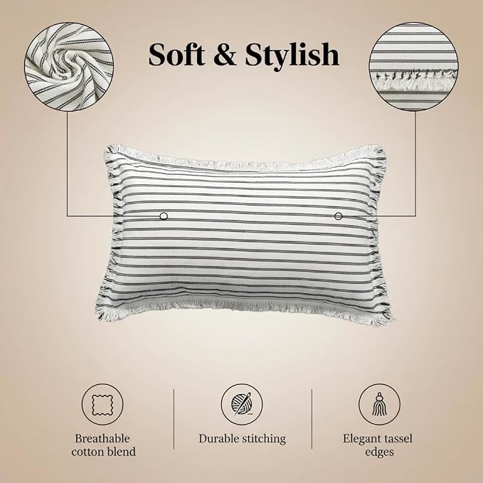 JMGBird Rectangle Throw Pillows for Couch Pillows with Inserts Included | 12x20 Decorative Pillows Throw pillow inserts Lumbar Pillows for Indoor Home Fall Decor