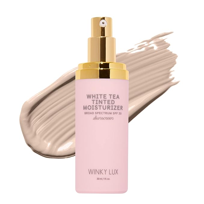 Winky Lux White Tea Tinted Moisturizer SPF 30 – Buildable Coverage with Facial SPF, Lightweight Sunscreen for Face, Naturally Radiant Finish, Long Lasting Coverage with Vitamin E, Fair