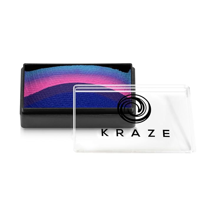 Kraze FX Dome Stroke - Galaxsia (25 gm), Professional Face and Body Painting One Stroke Cake By Tamina, Hypoallergenic Non-Toxic Water Activated Face and Body Painting for Kids Safe Adults