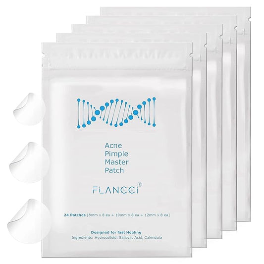 FLANCCI Pimple Patch Acne Patches Facial Skin Care Products, Blackhead Remover, Pimple Patch for Face and Hydrocolloid Acne Treatment Patch Salicylic Acid, Acne Spot Treatment (120 Count (Pack of 5))