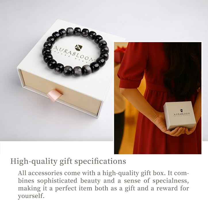 8mm Natural Gemstone Beaded Bracelet for Women, Dainty Round Crystal Stretch Bracelets, Spiritual Healing & Calming Stone Jewelry Gift