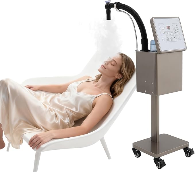 110V 1600W Nano Hair Steamer Machine, Professional Micro Mist Salon Hair Processor, Salon Spa Equipment Vertical Nano Hair Steamer for Deep Hair Care Repair, Hair Styling