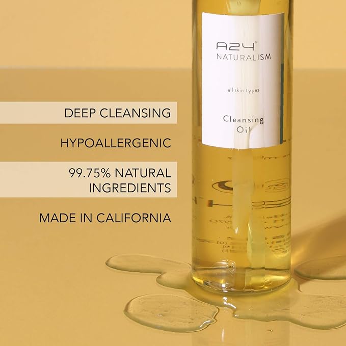 A24 Organic Gentle Cleansing Oil for Face | Waterproof Makeup Remover | Deep Cleansing | Non-Stripping | 99.75% Natural Ingredients | Vegan Formula
