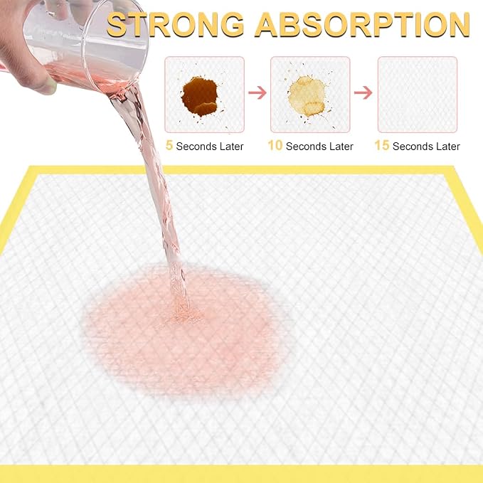 Puppy Pads 23"x 30" with Leak-Proof Quick-Dry Design, 40 Count Pee Pads for Dogs Potty Training, 6-Layer Absorbency Dog Pee Pads, Yellow