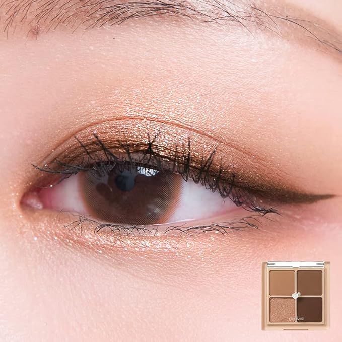 rom&nd Better than Eyes 4 Color Mini Palette, 03 Dry Ragras, Eye Shadow Palette, Daily Natural Shades, Blendable, Rich Colors, Velvety Texture, Matte & Shimmer, High Pigmented, Long Lasting