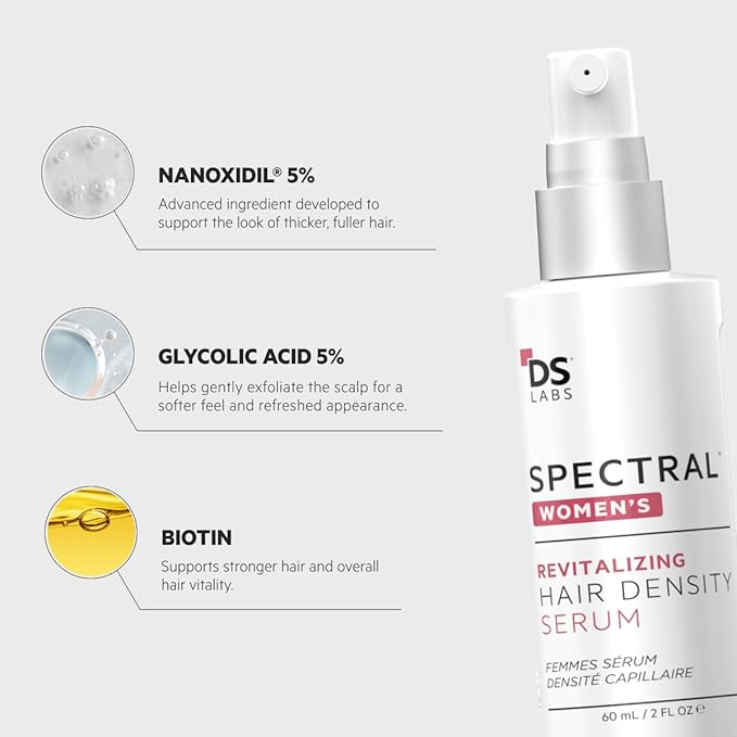 DS Labs Spectral Women’s Hair Density Serum (formerly Spectral.CSF), 60mL - Lightweight Leave-In for Fuller, Thicker Looking Hair, Fast Absorbing, Non-Greasy, For All Hair Types