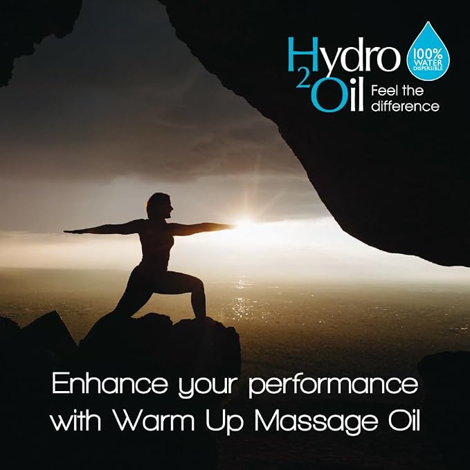 Hydro 2 Oil Warm Up Massage Oil 33.8 fl oz - Water Dispersible Formula for Ultimate Relaxation and Muscle Relief