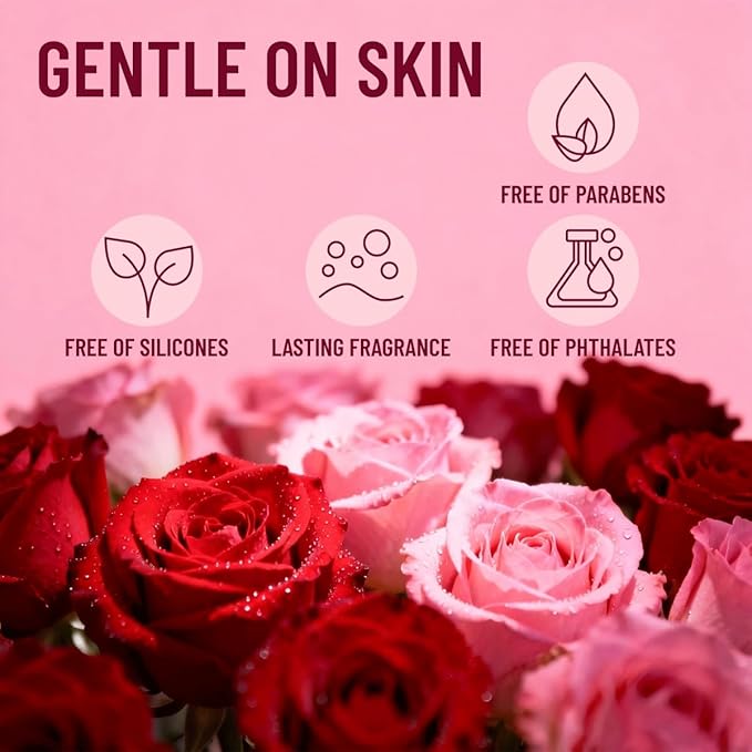 4D Rose Body Spray for Women, Long Lasting Floral Fragrance Mist, Paraben & Phthalate Free, Lightweight Non-Sticky Daily Perfume, Skin Safe Romantic Feminine Scent, Travel Size 3.38 fl oz 100ml