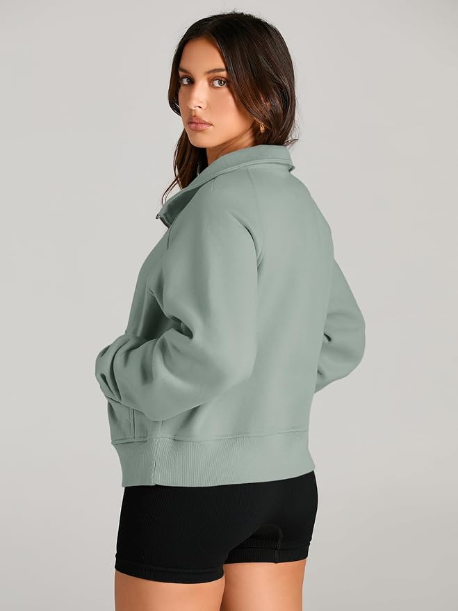 AUTOMET Womens Sweatshirts Half Zip Fleece Pullover Fall Outfits | Fall Fashion Clothes 2026,Cropped Sweatshirts,Cute Y2k Tops,Quarter Zipper Sweater,Winter Loungwear Outfits