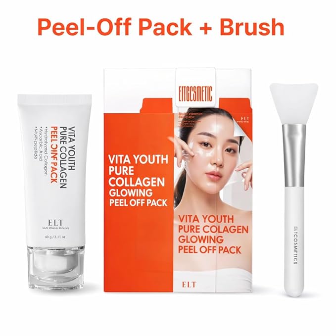 ELT Pure Collagen Peel-Off Wrapping Facial Mask Pack with Pack Brush (2 count (Pack of 2))