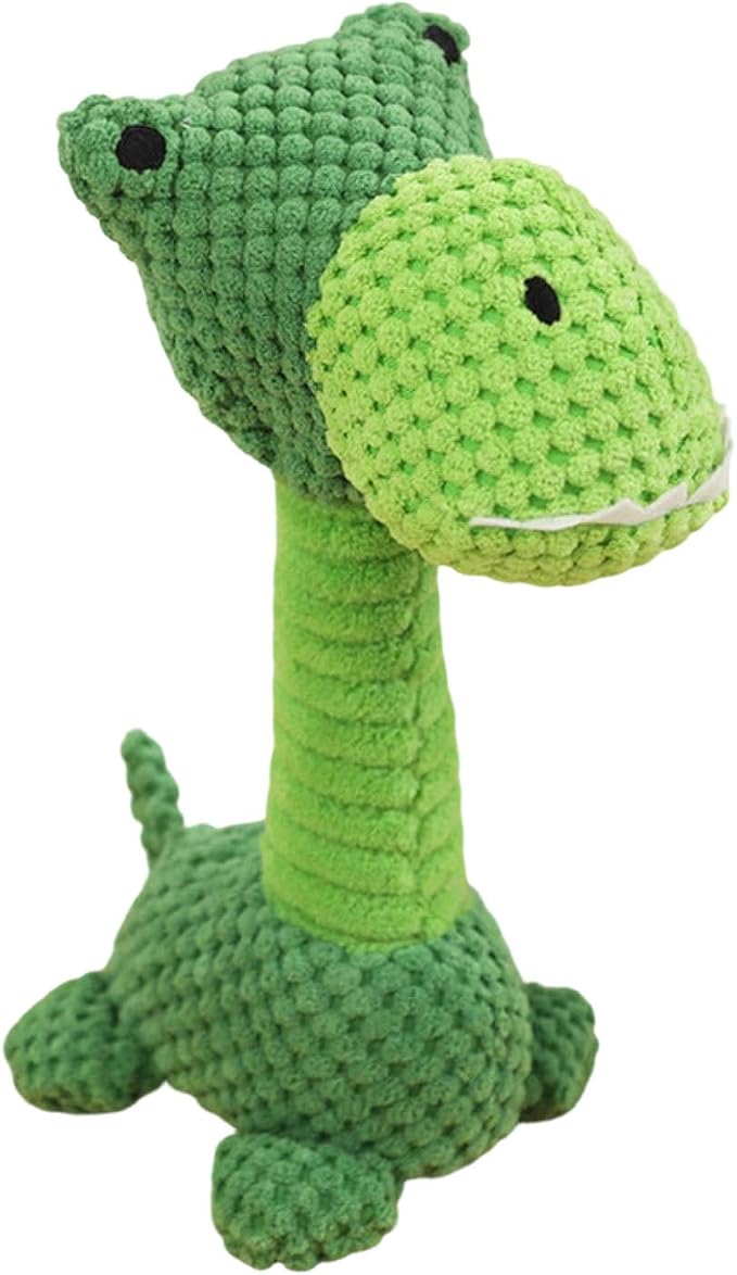 Squeaky Plush Dog Toys, Cute Animal Pet Toy for Small Dogs, Dinosaur