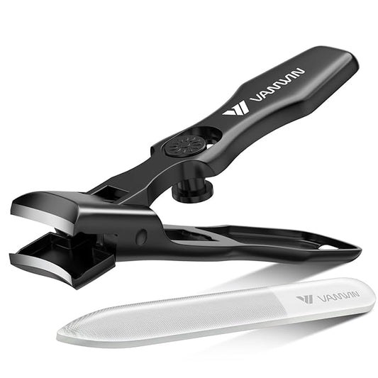 German Nail Clippers for Men Thick Nails, VANWIN Toenail Clippers for Seniors Large Wide Jaw Opening, Heavy Duty No Splash Fingernail Clipper with Safety Lock Nail Clippers with Catcher for Women