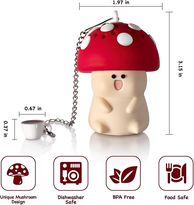 2PCS Mushroom Tea Infusers Tea Strainers For Loose Tea Mushroom Gifts