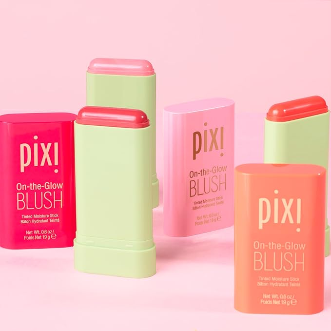 Pixi On-the-Glow Blush - Ruby, Hydrating Tinted Moisture Blush Stick with Ginseng, Aloe Vera & Fruit Extracts, For Cheeks & Lips, 19g / 0.6oz, Paraben-Free