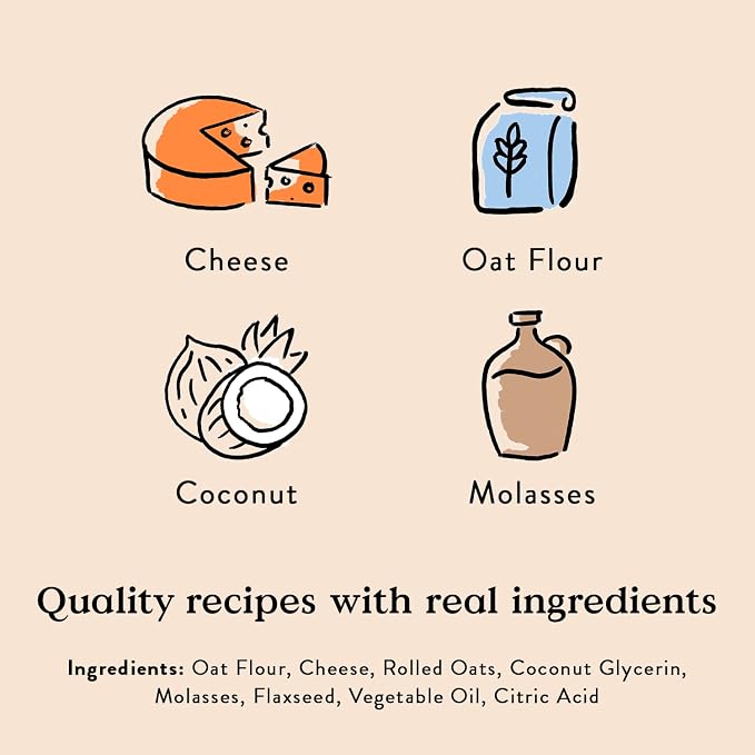 Bocce's Bakery Cheese Flavor Soft & Chewy Dog Treats, 6 oz | Oven Baked, Wheat-Free Everyday Dog Treat Cookies - Made with Real, Limited Ingredients and Baked in The USA