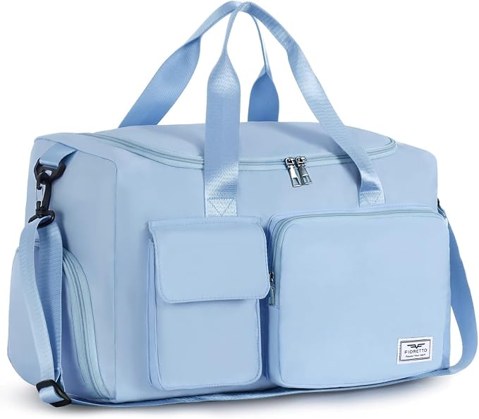 FIORETTO Women's Gym Duffle Bag with Shoes Compartment, 30L Capacity, Ideal for Travel, Gym, Sports, Duffel, Weekender