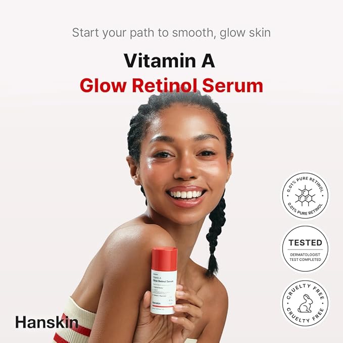 Hanskin 0.1% Pure Retinol Facial Serum for Face, Reduce Fine Lines & Wrinkles, Signs of Aging for Day & Night, Smoothing Firming Revitalizing, Animal Testing Free, Korean Skincare, 30ml/1.01 FL Oz