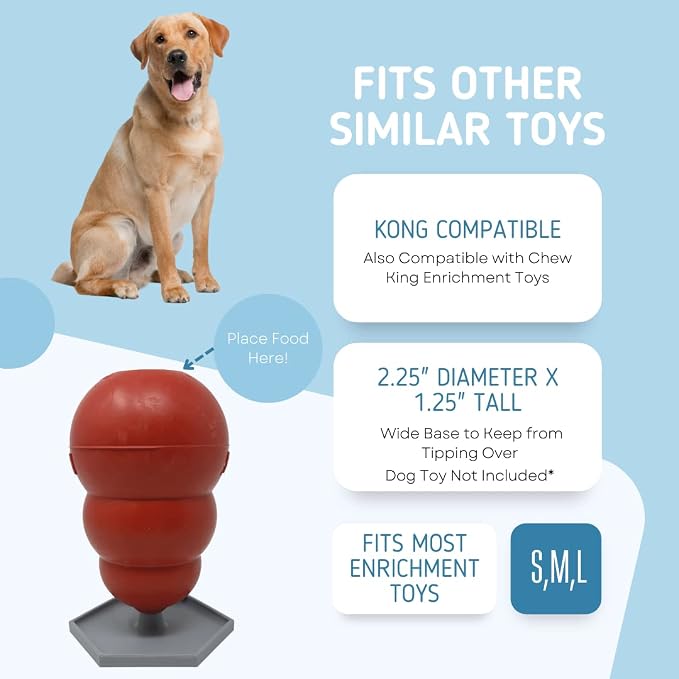 Freezer Holder & Packing Stand Compatible with Kong Dog Toys & Other Enrichment Toys | Enrichment Prep Stopper Stand Accessory for Dogs | Made in USA (Gray SM, MED, LG)