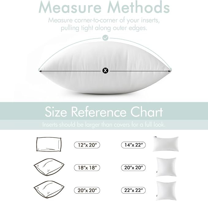 MIULEE Pillow Insert 12x20 Inch Set of 2 Decorative Throw Pillow Inserts | Premium Fluffy Pillow Forms Sham Stuffer for Sofa Couch Living Room