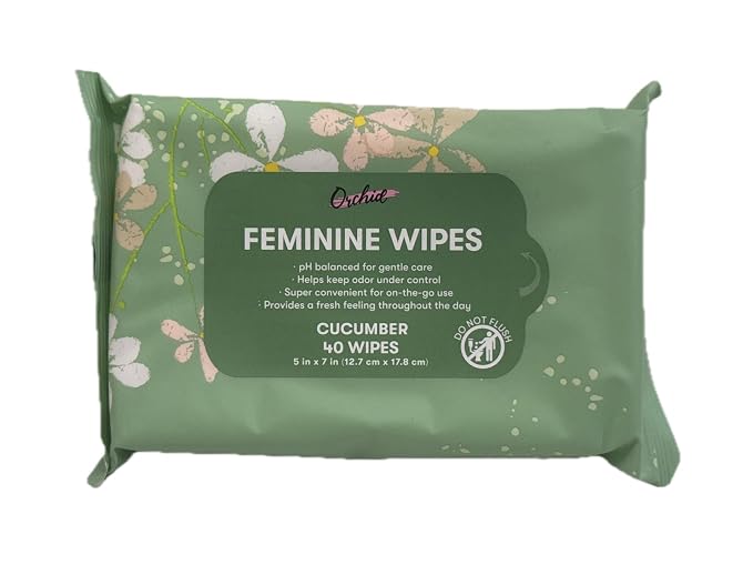Feminine Wipes, 40 Wipes, 5 in x 7 in (Cucumber)