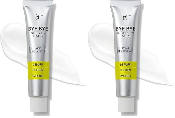 IT Cosmetics Bye Bye Under Eye Bags Daytime Treatment - Temporary Eye Bag Reducer & Undereye Corrector, Smooths & Reduces Look of Wrinkles & Fine Lines, Transparent Finish - 0.5 oz (2-pack)