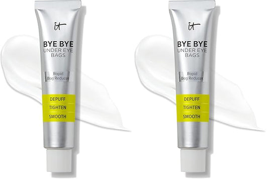 IT Cosmetics Bye Bye Under Eye Bags Daytime Treatment - Temporary Eye Bag Reducer & Undereye Corrector, Smooths & Reduces Look of Wrinkles & Fine Lines, Transparent Finish - 0.5 oz (2-pack)