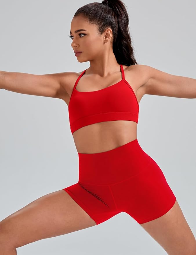 HeyNuts to Freest Womens Y Back Sports Bra, Spaghetti Strap Racerback Low Impact Workout Yoga Tops Padded A-C Cups *Updated