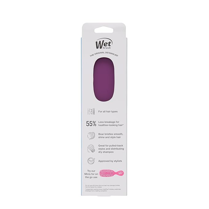 Wet Brush Smooth Styler Hair Brush, Purple Frost, Exclusive Ultra-soft IntelliFlex Bristles, Synthetic Boar Bristles, Shiny And Smooth, For All Hair Types, For Women, Men, Wet And Dry (Pack of 2)