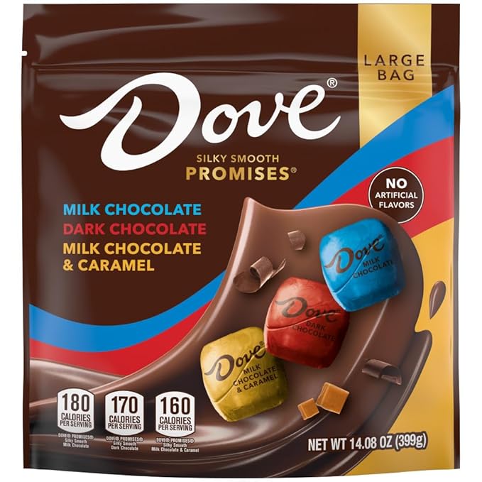 DOVE PROMISES Easter Milk Chocolate, Dark Chocolate, and Milk Chocolate & Caramel Variety Assortment, 14.08 Oz Large Bag