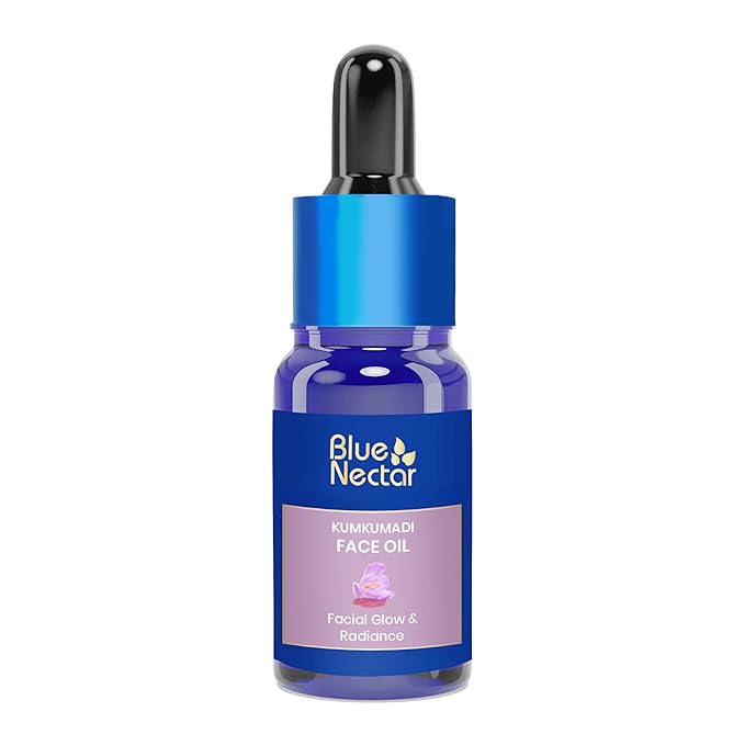 Blue Nectar Kumkumadi Oil for Face | Ayurvedic Anti Aging serum for appearance & Radiance | Saffron & Sandalwood Kumkumadi Tailam Face Oil for Glowing Skin for Women & Men (26 Herbs, 0.33 Fl Oz)