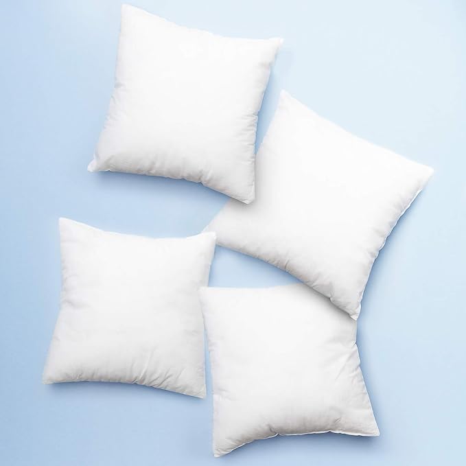 Clara Clark Throw Pillows - Premium Couch Pillow Inserts for Decorative Pillows, 20”x20” - Set of 4