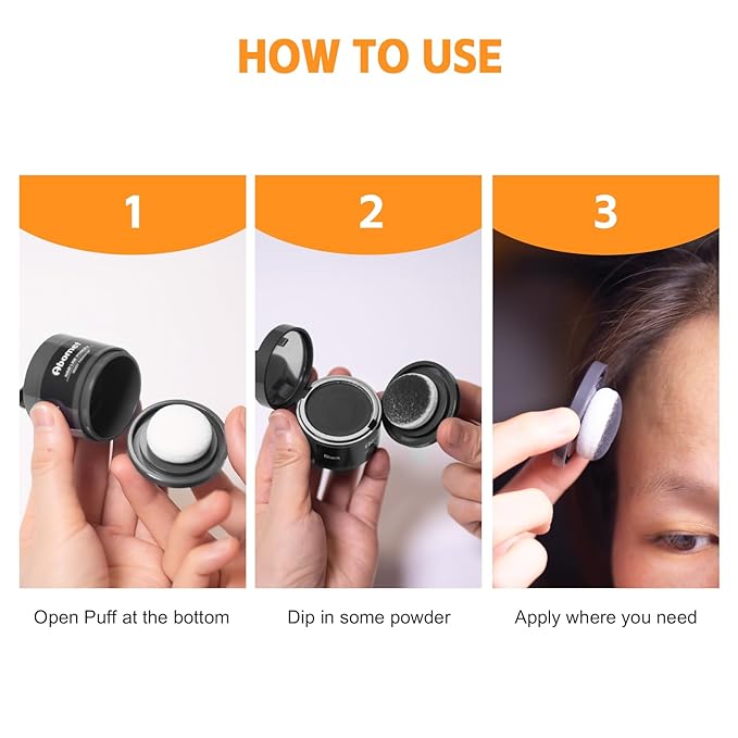 Root Touch Up Instantly Cover Gray Hairline and Hair Loss - Hair Fibers Powder for Thinning Hair for Women and Men (Red Brown)