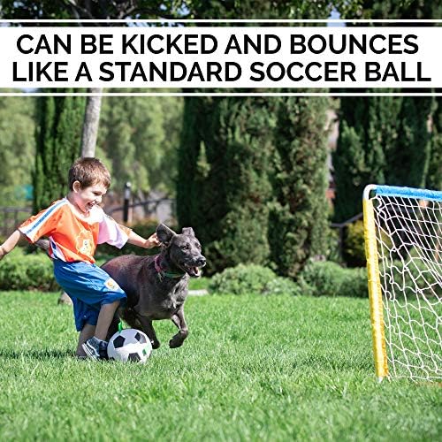 Hyper Pet The Original Grab Tabs Dog Soccer Ball with Straps (5")-Indoor or Outdoor, Interactive Durable Fetch Ball with Tug Toy for All Dog Breeds