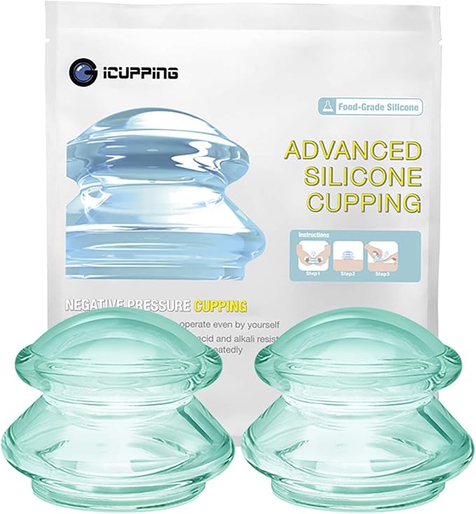 Cupping Therapy Sets (M Size, 2 Cups) Silicone Massage Cups Vacuum Suction Cups for Body Massage…