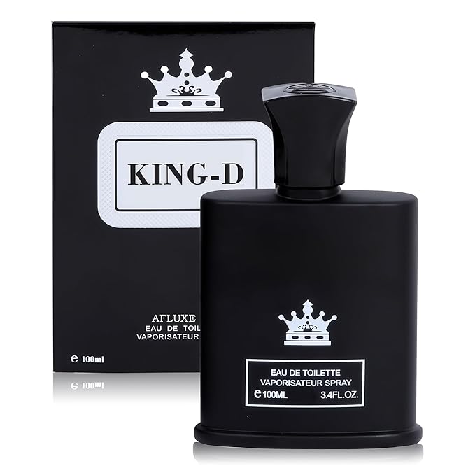 AFLUXE King-D Black Long-Lasting Cologne for Men | Lemon, Violet Leaves, & Sandalwood Scent | Eau de Toilette 100ml Spray | Day to Night Fragrance