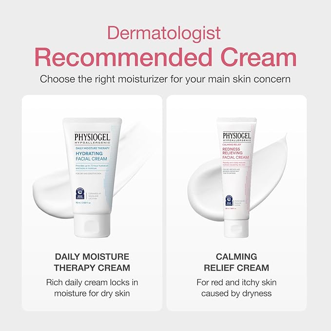 Physiogel Redness Reducing Cream – Ceramide Moisturizer for Dry, Sensitive & Redness-Prone Skin, Repairs Skin Barrier, Dermatologist-Tested, Fragrance-Free, Korean Skincare, 3.4 fl oz (Pack of 2)