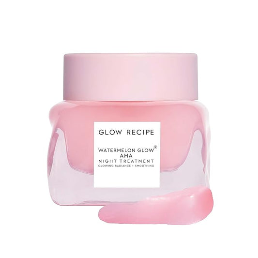 Glow Recipe Travel Size Watermelon Glow AHA Night Treatment - Overnight Resurfacing Mask with AHA Complex, Hyaluronic Acid, Niacinamide & Watermelon Enzymes for Smooth, Glowing, Even-Toned Skin (25ml)