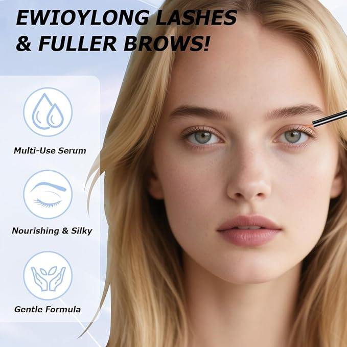 Lash and Brow Serum With 15 Plant Extracts for Longer Lashes，Eyelash and Eyebrow Growth Serum For Thicker and Fuller Lashes