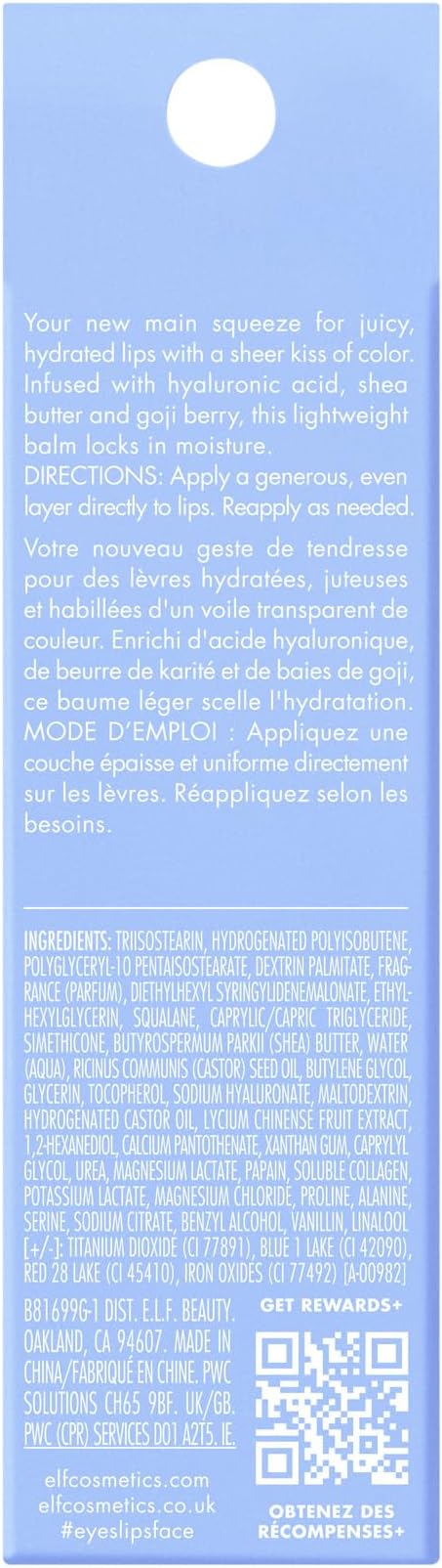 e.l.f. Squeeze Me Lip Balm, Moisturizing Lip Balm for A Sheer Tint of Color, Infused with Hyaluronic Acid, Vegan & Cruelty-Free