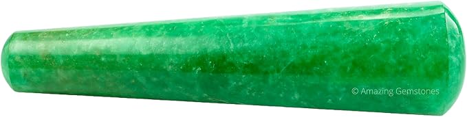 Amazing Gemstone Green Strawberry Quartz Crystal Wand Massage Stick - Pelvic Wand Gua Sha for Adults - Crystals and Healing Stones Massage Wands for Adults Gifts (Smooth)