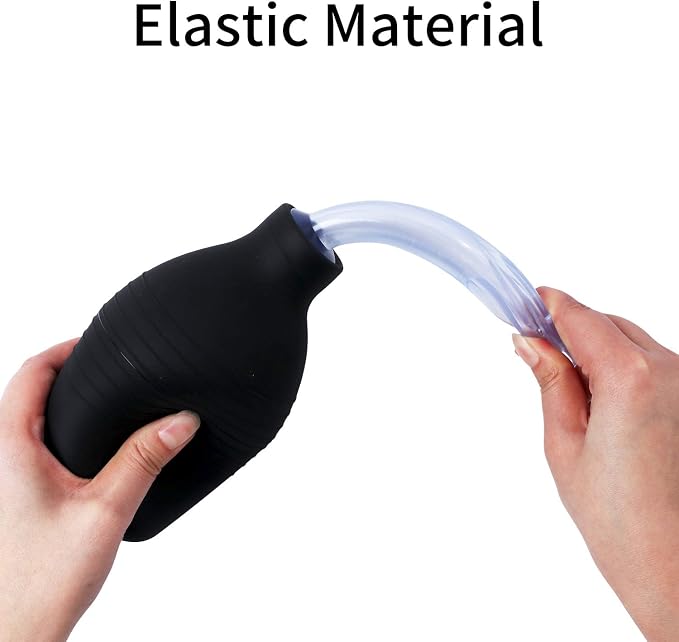 Abyclean Anal Douche Enema Bulb Vaginal Douche Enema Cleaner for Women’s or Man’s Health (500ml Black and Transparent)
