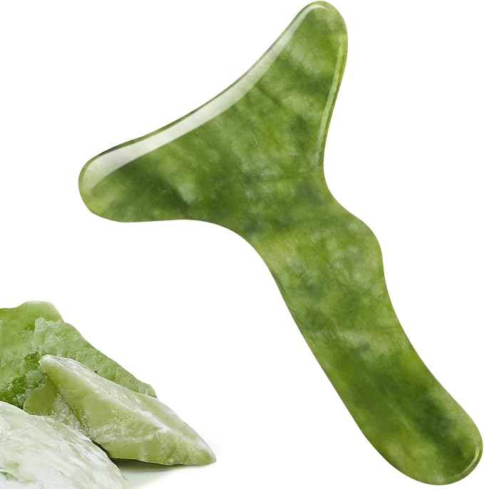 Jade Stone Large gua sha Massage Tool, Gua Sha Body Tool with Hand Grip, Muscle Scraping Massage Tools,Lymphatic Drainage Massager,Body Sculpting Anti Cellulite Tools for Men Women