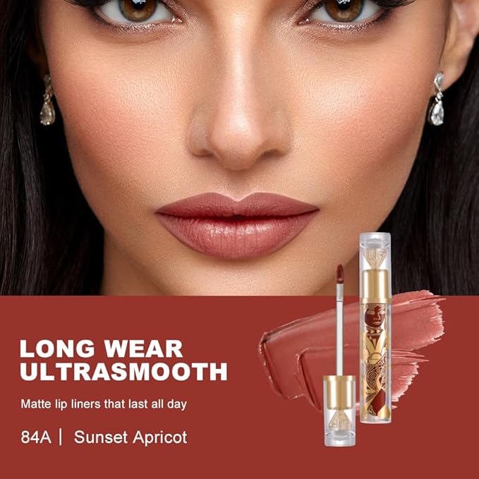 Velvet Matte Lip Stain – Long Lasting Waterproof Liquid Lipstick, Transfer-Proof Lightweight Lip Gloss, Non-Sticky Soft Matte Lip Tint with High Pigment, Smudge-Proof Lip Stain for All-Day Wear #84A