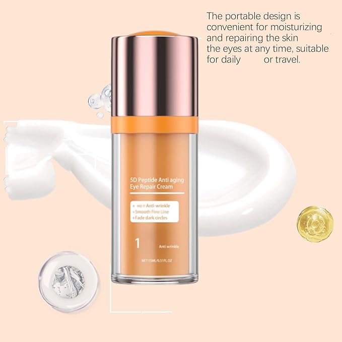 Beauty Crema De Ojos Con Péptidos 5D, Crema De Ojos Con Peptido 5D, Peptide Eye Cream, Eye Cream Anti Aging, For Dark Circles And Puffiness, Skin Under Eyes Moisturize (3PC)