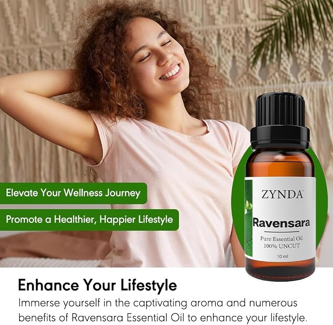 Ravensara Essential Oil Organic & Pure – 100% Natural Aromatherapy Oils for Skin, Hair & Relaxation – Premium Ravensara Essential Oil for Diffuser, Massage & Wellness, Lab Tested – 10ml