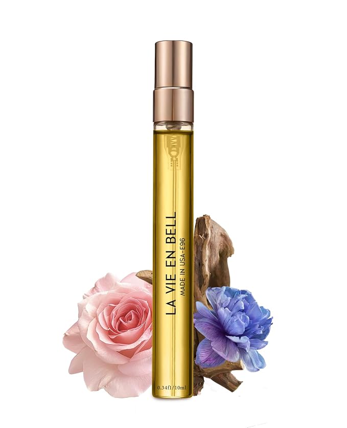 PUREAMOR Pheromones Perfumes for Women, Sweet Floral Scent with Blackcurrant, Iris, Praline, 0.34oz Travel Size Perfume Oil (LA VIE EN BELLE)