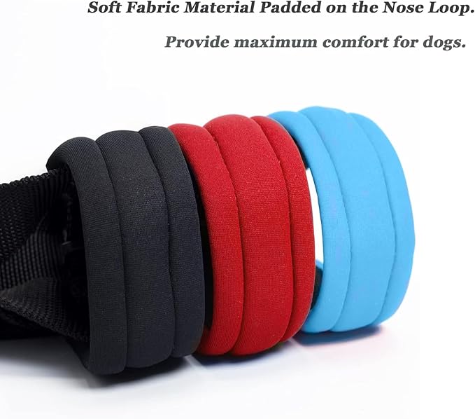 Dog Head Collar with Soft Fabric, Genlte Head Harness for Dog to Stop Pulling with Adjustable Loop(S,Lake Blue)